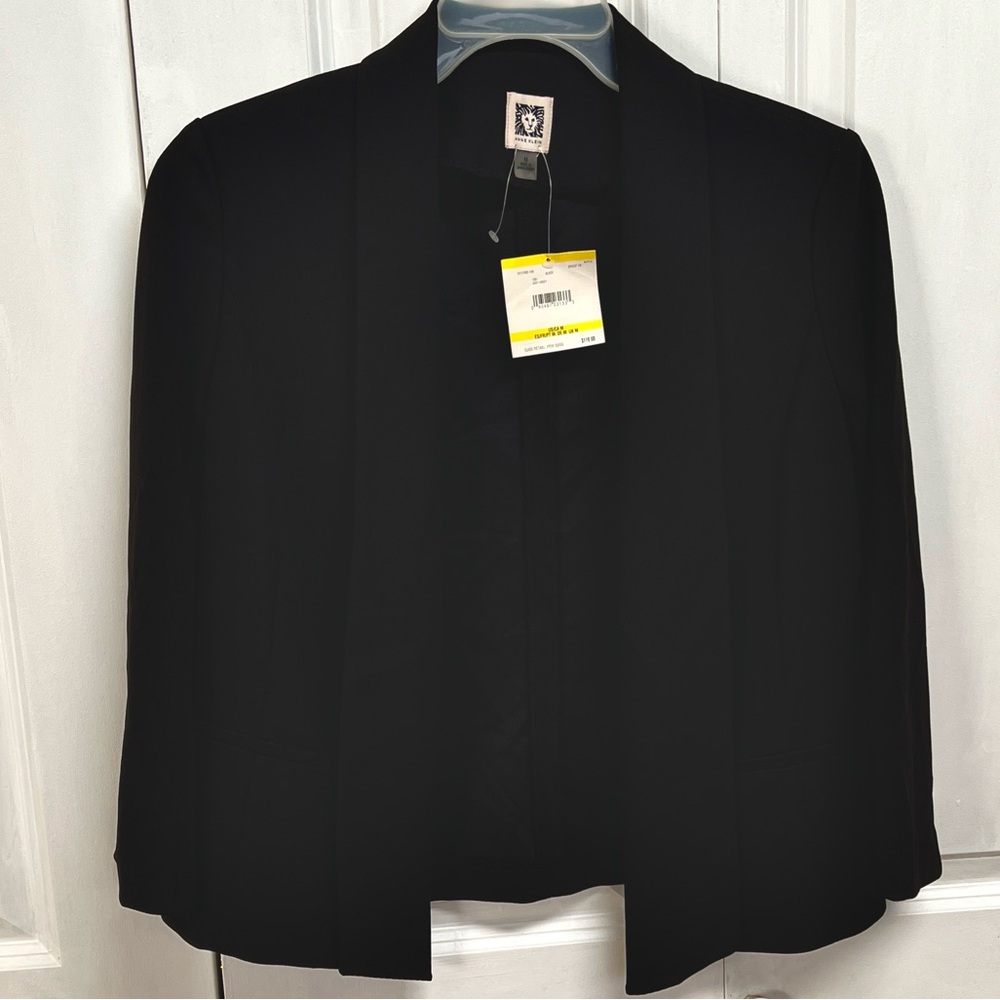 Anne Klein Classic Black Open Blazer Size M NWT